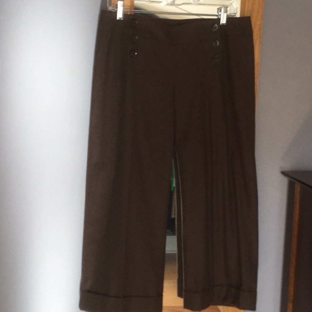 Express Design fall brown cropped pants s 8